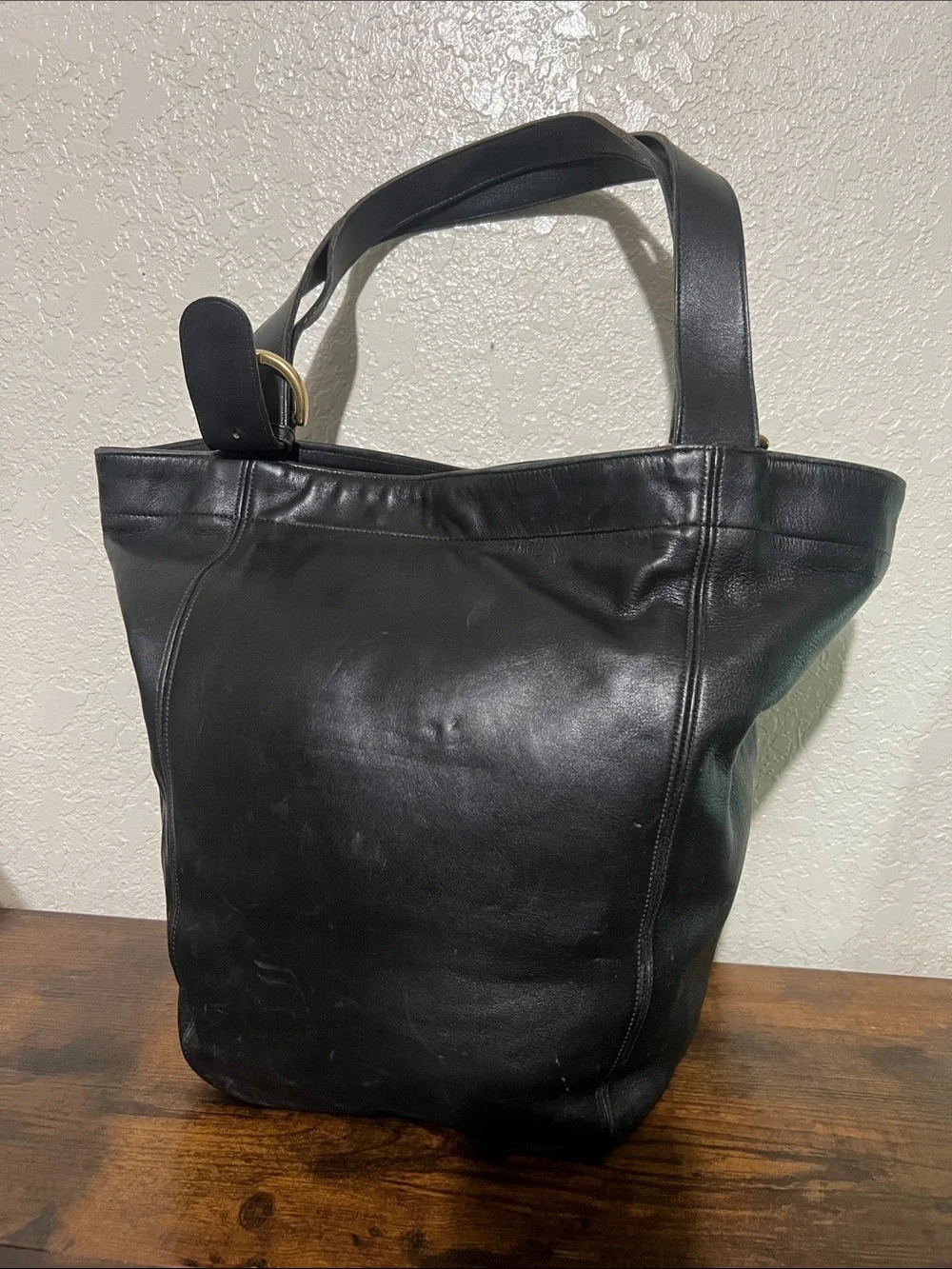Rare Coach Black Leather Hobo Bag